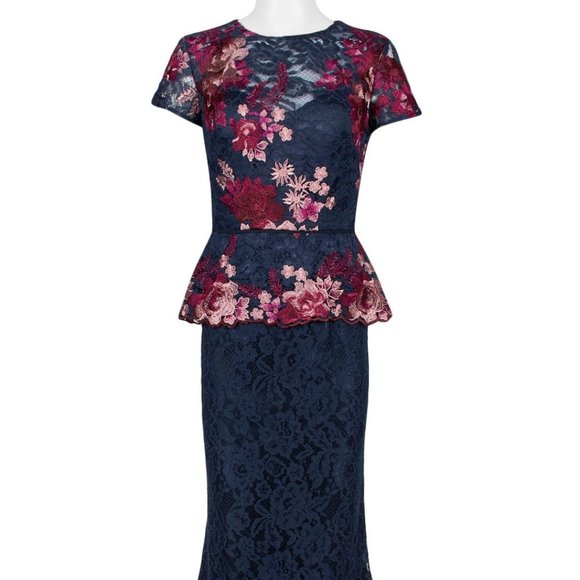 JS Collections Peplum Lace Dress NWT 2-16 - Picture 4 of 6